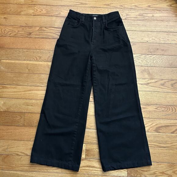 Favorite Daughter Denim - Favorite Daughter The Masha Phantom Super High Rise Wide Leg Black Jeans 29x26